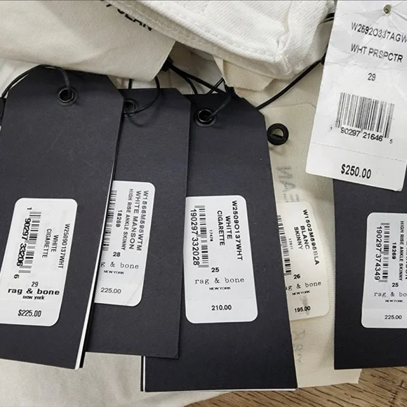 Rag&Bone White Denim Skinny Jeans NWT - Picture 4 of 10